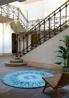Iris Ikat Blue Circle - by Matthew Williamson