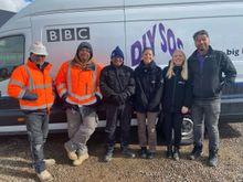 Left to right; Billy Byrne, BBC DIY SOS, Monica Beadle, Digital Marketing Executive for Roman, Sophie Stanwix, Marketing Communications Manager for Roman, Nick Knowles, BBC DIY SOS