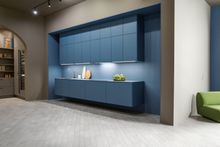 Soak in colour for an eye-catching kitchen. NX510 kitchen furniture by next125 as pictured above in Azure Blue Matt Velvet has a starting price from £7376.04 excluding VAT and is available from next125’s network of independent retailers across the UK and 