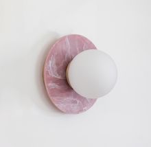 Bo wall light, Marbled Recycled Plastic, Rosa Pink, £186, sparkandbell.com