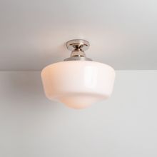 Apollo Flush Ceiling Light in Nickel finish from £258 Spark & Bell, sparkandbell.com