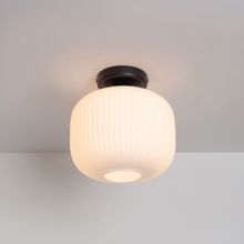 Opal Reeded Glass Flush Ceiling Light in Powder-coated Black from £164 Spark & Bell, sparkandbell.com