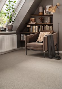 Camberley Textures in Chrome 01, 70% wool and 30% recycled polyester carpet, Causeway Carpets, causewaycarpets.com