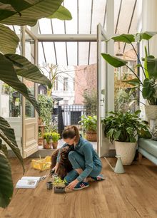 Impressive, Classic Oak Natural laminate (IM1848) from £29.99 per m2 Quick-Step, quick-step.co.uk