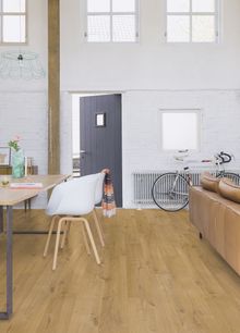 Impressive, Soft Oak Natural laminate (IM1855) from £29.99 per m2, Quick-Step, quick-step.co.uk