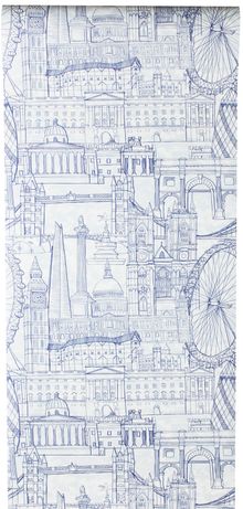Discovering London wallpaper in marine by Laura Bohan at Graduate Collection