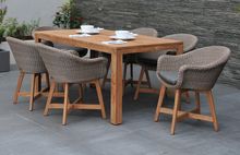 Bastille 6 seater dining set - Teak table, Rattan bucket chairs - £999, Out & Out Original