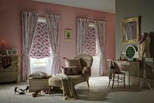Mertan Rose Curtain - Piamento Rose Roman Blind