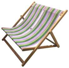 Teak Double Deckchair with 2 slings in Hip Hop Deckchair Fabric