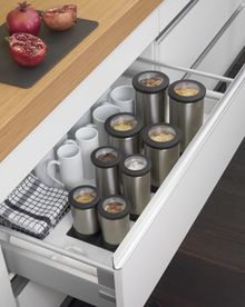 Clear top canisters with non-slip drawer mats