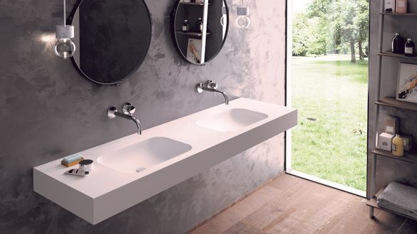Alpine White worktop and new basins model CB503